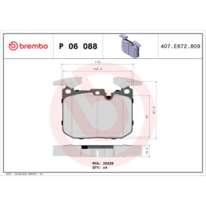 BREMBO P 06 088 Pastiglie freno anteriore per BMW 3 4 1 2 i8