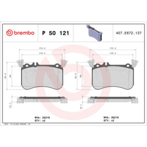 BREMBO P 50 121 Brzdové platničky predné pre Mercedes CLA A GLA