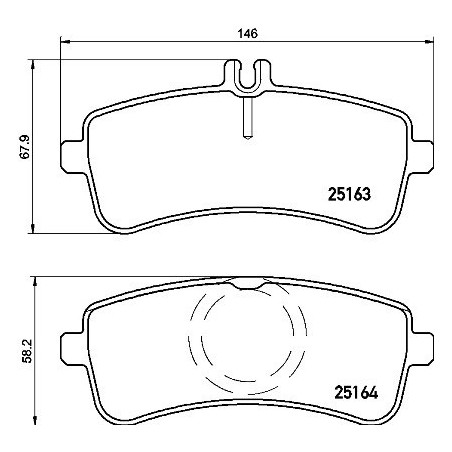 BREMBO P 50 125 Brake Pads Set Rear for Mercedes S SL