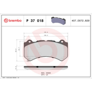 BREMBO P 37 018 Pastiglie freno anteriore per GT-R Camaro CTS ATS Charger Corvette LFA Challenger