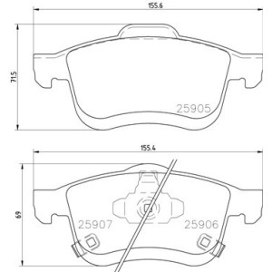 BREMBO P 23 167 Pastillas de freno delantero para Fiat 500L
