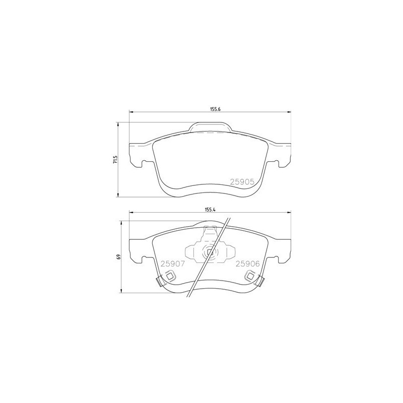 BREMBO P 23 167 Brzdové destičky přední pro Fiat 500L