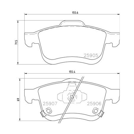 BREMBO P 23 167 Brzdové destičky přední pro Fiat 500L