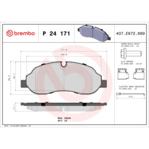 BREMBO P 24 171 Klocki hamulcowe przód dla Ford Transit