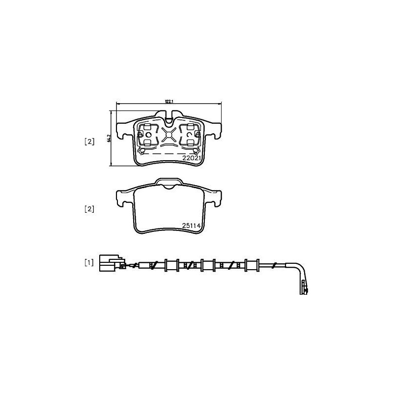 BREMBO P 36 034 Plaquettes de frein arrière pour Jaguar XK