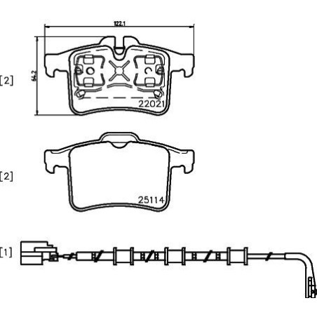 BREMBO P 36 034 Plaquettes de frein arrière pour Jaguar XK