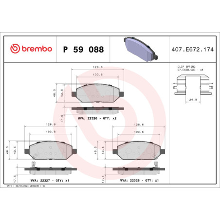 BREMBO P 59 088 Klocki hamulcowe przód dla Karl Viva