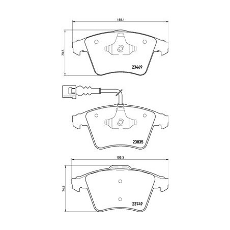 BREMBO P 85 149 Brzdové destičky přední pro VW Touareg