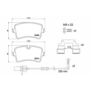 BREMBO P 85 157 Brzdové platničky zadné pre Audi A8 A4