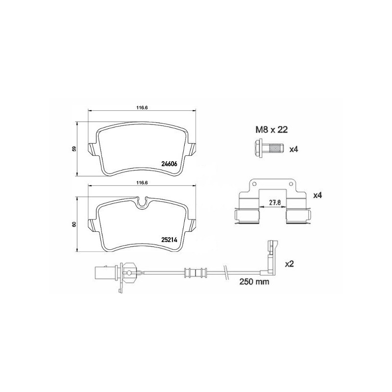 BREMBO P 85 157 Klocki hamulcowe tył dla Audi A8 A4