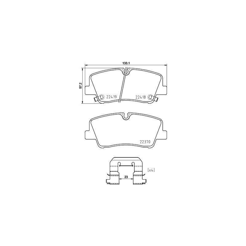 BREMBO P 30 089 Bremsbeläge Hinten für Hyundai H350