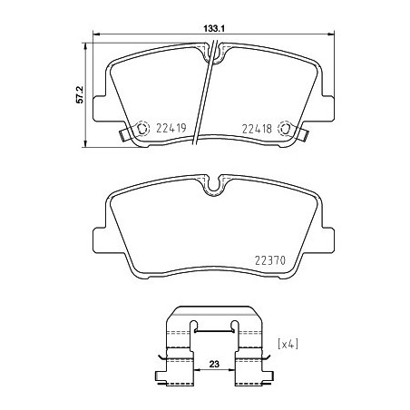 BREMBO P 30 089 Pastiglie freno posteriore per Hyundai H350