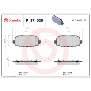 BREMBO P 37 020 Brzdové platničky zadné pre Cherokee 200