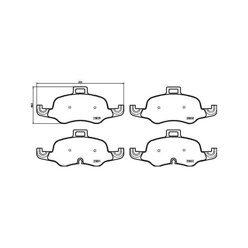 BREMBO P 85 160 Brake Pads Set Front for Audi TT
