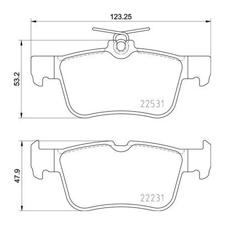 BREMBO P 24 175 Pastiglie freno posteriore per Mondeo Kuga Edge Galaxy S-Max