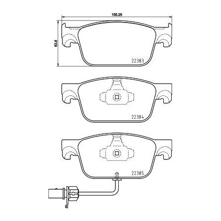 BREMBO P 85 153X Brake Pads Set Front for Audi A4 A5