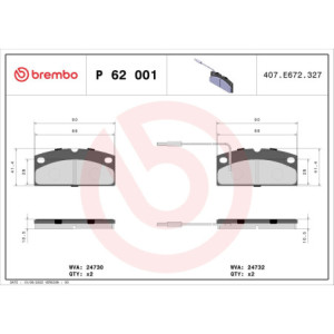 BREMBO P 62 001 Brake Pad Set Front for