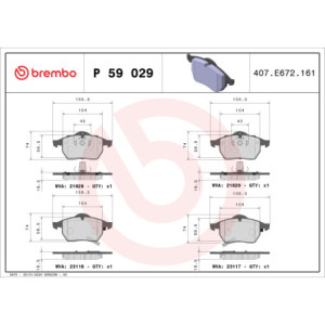 BREMBO P 59 029 Brzdové platničky predné pre SAAB 900