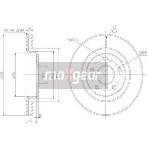 MAXGEAR 19-2323 Disco de freno delantero para Jeep Commander