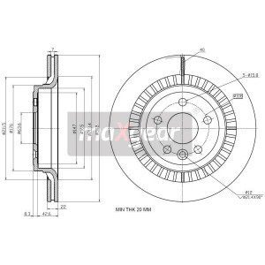 MAXGEAR 19-2335 Disco freno posteriore per Volvo XC60