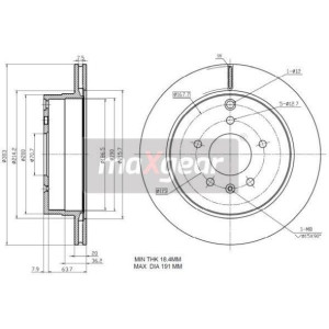 MAXGEAR 19-2370 Disco de freno trasero para Antara Captiva Equinox