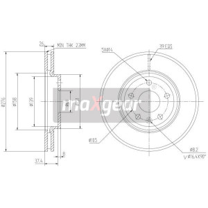 MAXGEAR 19-2334MAX Tarcza hamulcowa przód dla Astra Cruze Aveo Astravan
