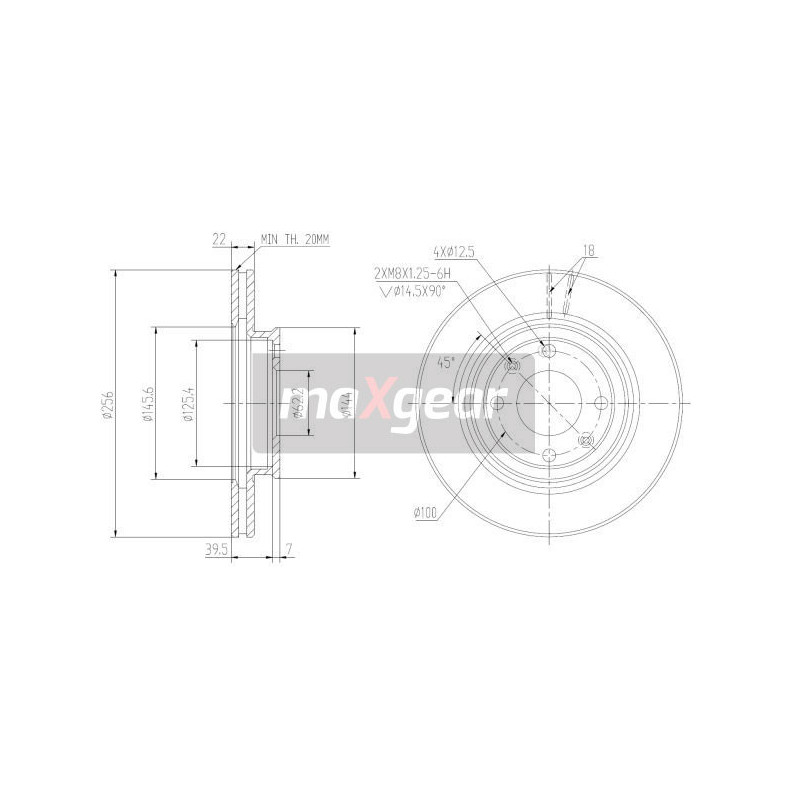 MAXGEAR 19-2376MAX Disco de freno delantero para i20 Accent Rio