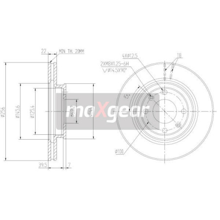MAXGEAR 19-2376MAX Tarcza hamulcowa przód dla i20 Accent Rio