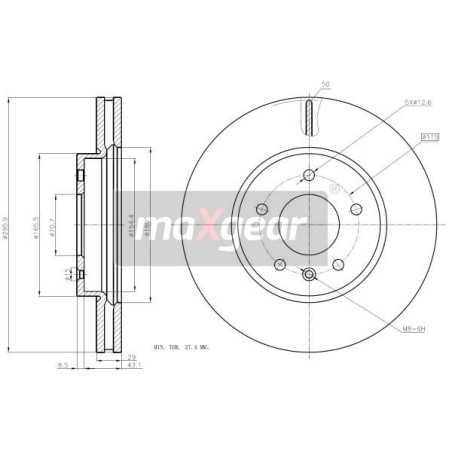 MAXGEAR 19-2369MAX Brake Disc Front for Antara Captiva Equinox