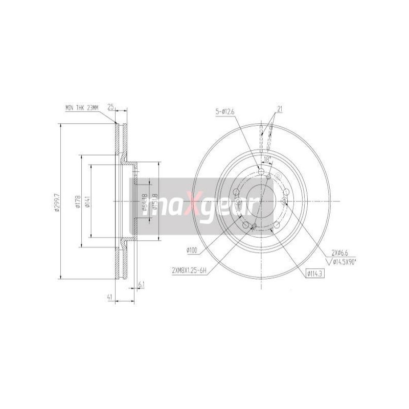 MAXGEAR 19-2301 Brake Disc Front for Honda CR-V Civic