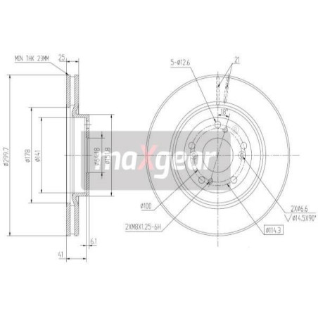 MAXGEAR 19-2301 Brzdový kotouč přední pro Honda CR-V Civic