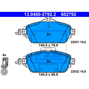 Pastillas de freno Delantero para Mercedes W205 S205 C205 A205 W213 S213 ATE 13.0460-2792.2