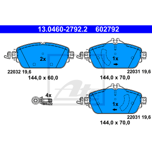 Pastillas de freno Delantero para Mercedes W205 S205 C205 A205 W213 S213 ATE 13.0460-2792.2