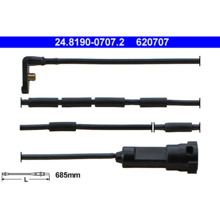 ATE 24.8190-0707.2 Sensore usura pastiglie freni per Astra Vectra Cavalier Calibra Astravan