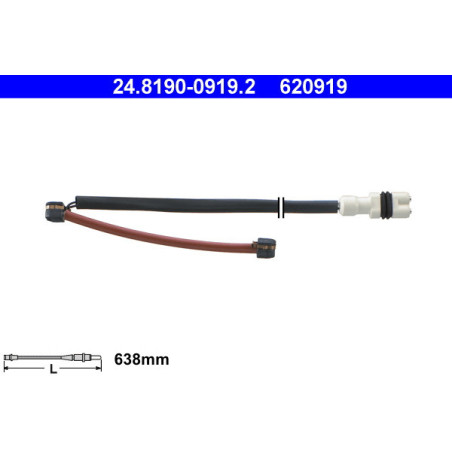 ATE 24.8190-0919.2 Bremsbelagverschleißsensor für Porsche 928