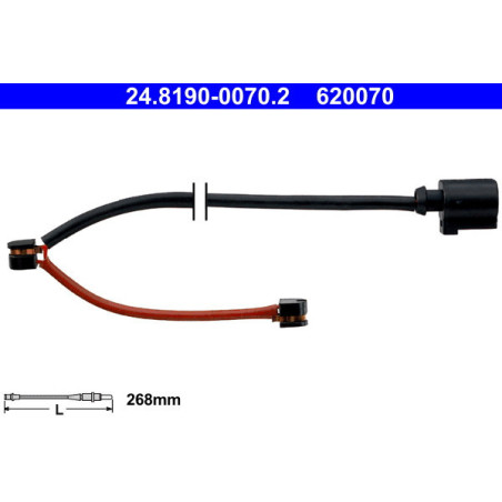 ATE 24.8190-0070.2 Sensor desgaste pastillas freno para Porsche Boxster Cayman