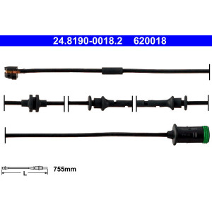 ATE 24.8190-0018.2 Sensor desgaste pastillas freno para Astra Zafira Astravan