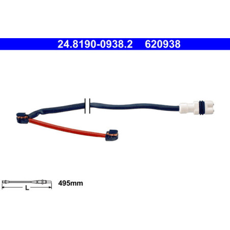 ATE 24.8190-0938.2 Sensore usura pastiglie freni per Porsche 911