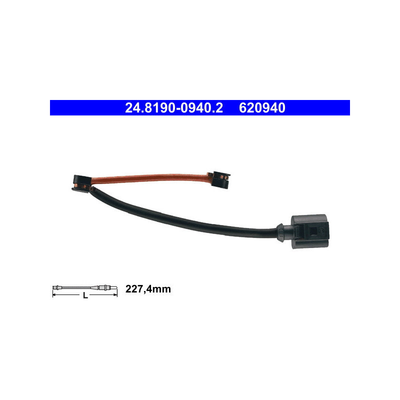 ATE 24.8190-0940.2 Snímač opotřebení brzdových destiček pro Panamera Cayenne Taycan