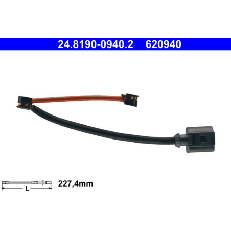 ATE 24.8190-0940.2 Sensor desgaste pastillas freno para Panamera Cayenne Taycan
