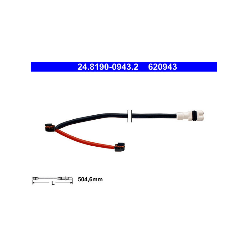 ATE 24.8190-0943.2 Témoin d'usure de plaquette de frein pour Porsche 911