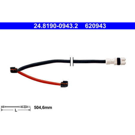 ATE 24.8190-0943.2 Snímač opotřebení brzdových destiček pro Porsche 911