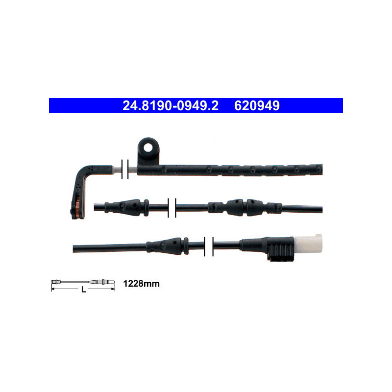 ATE 24.8190-0949.2 Sensore usura pastiglie freni anteriore per