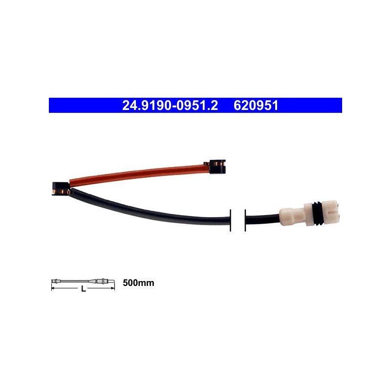 ATE 24.8190-0951.2 Témoin d'usure de plaquette de frein pour Porsche 911