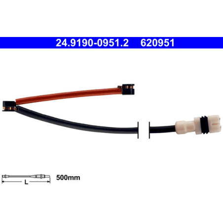 ATE 24.8190-0951.2 Brake Pad Wear Sensor for Porsche 911
