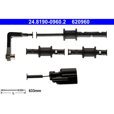 ATE 24.8190-0960.2 Sensor desgaste pastillas freno para Jaguar XF XJ XK