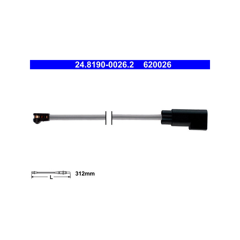 ATE 24.8190-0026.2 Brake Pad Wear Sensor for Ford Transit