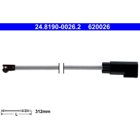 ATE 24.8190-0026.2 Témoin d'usure de plaquette de frein pour Ford Transit