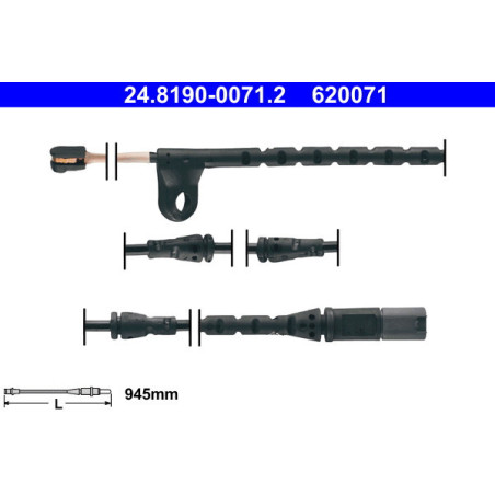ATE 24.8190-0071.2 Sensor desgaste pastillas freno para BMW X6 X5
