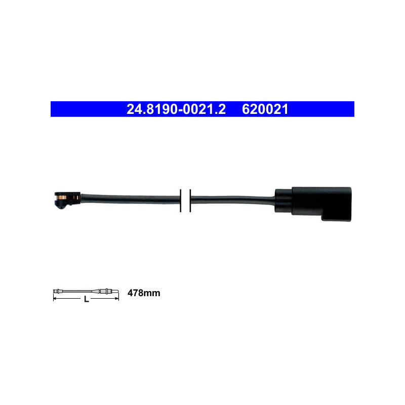 ATE 24.8190-0021.2 Témoin d'usure de plaquette de frein pour Ford Transit